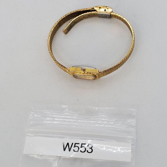 Gruen Women\'s Watch 15MM Gold Dial Gold Bracelet Band Up to 7\